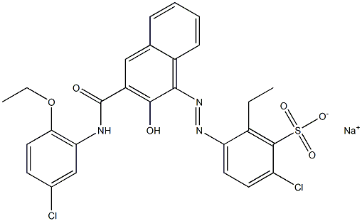 2-Chloro-6-ethyl-5-[[3-[[(3-chloro-6-ethoxyphenyl)amino]carbonyl]-2-hydroxy-1-naphtyl]azo]benzenesulfonic acid sodium salt|