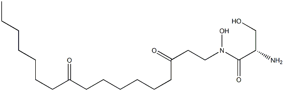 (2S)-2-アミノ-N,3-ジヒドロキシ-N-(3,10-ジオキソヘプタデシル)プロパンアミド 化学構造式