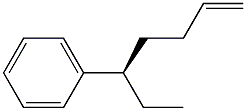 [R,(-)]-5-フェニル-1-ヘプテン 化学構造式
