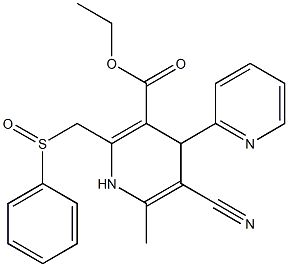  5-Cyano-1,4-dihydro-6-methyl-2-[phenylsulfinylmethyl]-4-(2-pyridinyl)pyridine-3-carboxylic acid ethyl ester