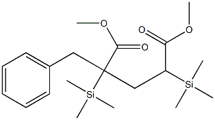 2-Benzyl-2,4-bis(trimethylsilyl)pentanedioic acid dimethyl ester Struktur