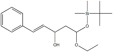 (E)-1-フェニル-5-エトキシ-5-(tert-ブチルジメチルシリルオキシ)-1-ペンテン-3-オール 化学構造式