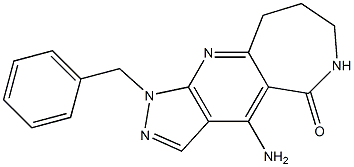 4-Amino-1-benzyl-6,7,8,9-tetrahydro-1,2,6,10-tetraazacyclohept[f]inden-5(1H)-one,,结构式