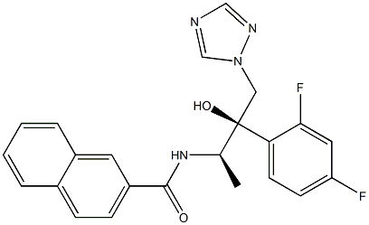 N-[(1R,2R)-2-(2,4-Difluorophenyl)-2-hydroxy-1-methyl-3-(1H-1,2,4-triazol-1-yl)propyl]naphthalene-2-carboxamide 结构式