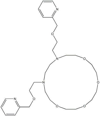 N,N'-ビス[2-[(2-ピリジル)メトキシ]エチル]-N,N'-(3,6,9,12-テトラオキサテトラデカン-1,14-ジイル)エタン-1,2-ジアミン 化学構造式