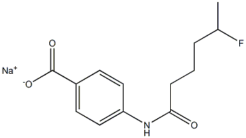 4-[(5-Fluorohexanoyl)amino]benzenecarboxylic acid sodium salt Structure