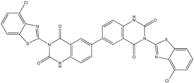 3,3'-Bis(4-chlorobenzothiazol-2-yl)[6,6'-biquinazoline]-2,2',4,4'(1H,1'H,3H,3'H)-tetrone Structure