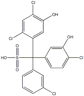 (3-Chlorophenyl)(4-chloro-3-hydroxyphenyl)(2,4-dichloro-5-hydroxyphenyl)methanesulfonic acid Structure