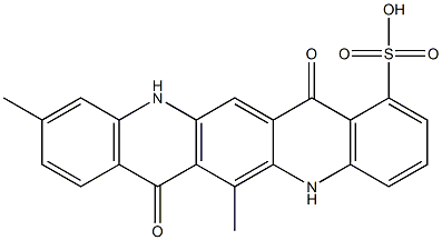 5,7,12,14-Tetrahydro-6,10-dimethyl-7,14-dioxoquino[2,3-b]acridine-1-sulfonic acid Struktur