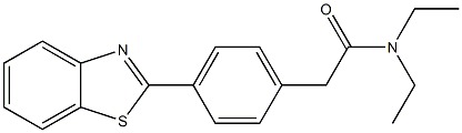 N,N-ジエチル-4-(2-ベンゾチアゾリル)ベンゼンアセトアミド 化学構造式