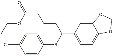 5-(1,3-Benzodioxol-5-yl)-5-(4-chlorophenylthio)valeric acid ethyl ester,,结构式