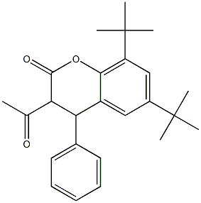 3-Acetyl-4-phenyl-6,8-ditert-butyl-3,4-dihydro-2H-1-benzopyran-2-one Structure