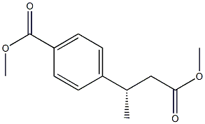 [S,(+)]-3-(p-メトキシカルボニルフェニル)酪酸メチル 化学構造式