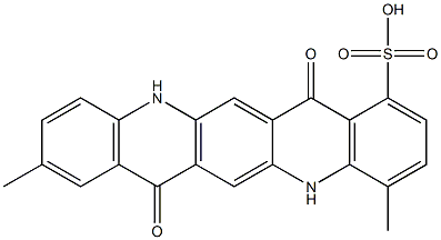 5,7,12,14-Tetrahydro-4,9-dimethyl-7,14-dioxoquino[2,3-b]acridine-1-sulfonic acid Struktur