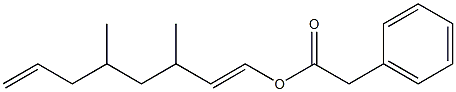 Phenylacetic acid 3,5-dimethyl-1,7-octadienyl ester Struktur