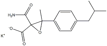 2-Carbamoyl-3-(4-isobutylphenyl)-3-methyl-2-oxiranecarboxylic acid potassium salt Structure