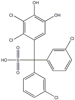 (2,3-Dichloro-4,5-dihydroxyphenyl)bis(3-chlorophenyl)methanesulfonic acid,,结构式