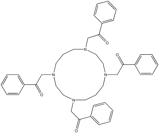 1,4,8,11-テトラキス[2-オキソ-2-フェニルエチル]-1,4,8,11-テトラアザシクロテトラデカン 化学構造式