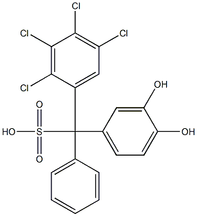 (2,3,4,5-Tetrachlorophenyl)(3,4-dihydroxyphenyl)phenylmethanesulfonic acid,,结构式
