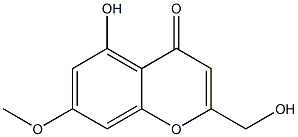 2-(ヒドロキシメチル)-5-ヒドロキシ-7-メトキシ-4H-1-ベンゾピラン-4-オン 化学構造式