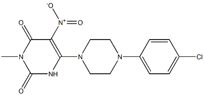 3-Methyl-5-nitro-6-[4-(4-chlorophenyl)piperazin-1-yl]pyrimidine-2,4(1H,3H)-dione 结构式