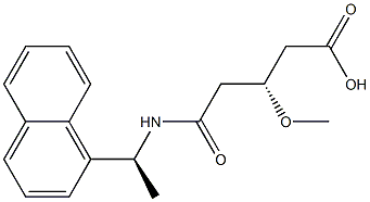 (3R)-4-[[(S)-1-(1-ナフチル)エチル]アミノカルボニル]-3-メトキシ酪酸 化学構造式