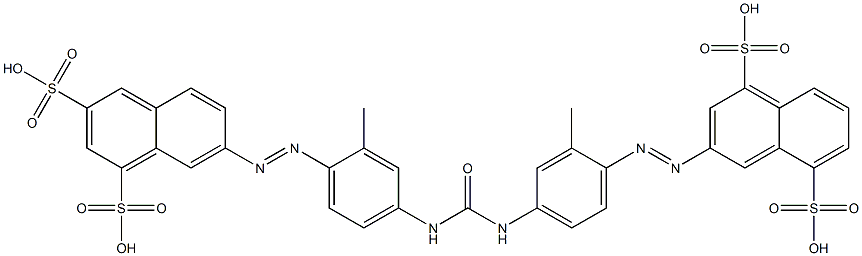 7-[[4-[[[[4-[(4,8-Disulfo-2-naphthalenyl)azo]-3-methylphenyl]amino]carbonyl]amino]-2-methylphenyl]azo]-1,3-naphthalenedisulfonic acid Struktur
