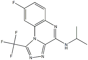 N-イソプロピル-1-トリフルオロメチル-8-フルオロ-[1,2,4]トリアゾロ[4,3-a]キノキサリン-4-アミン 化学構造式