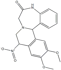 5,9,10,14b-Tetrahydro-12,13-dimethoxy-10-nitroisoquino[2,1-d][1,4]benzodiazepin-6(7H)-one Structure