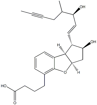 (1S,2S,3aR,8bR)-2,3,3a,8b-テトラヒドロ-2-ヒドロキシ-1-[(E,3R)-3-ヒドロキシ-4-メチル-1-オクテン-6-イン-1-イル]-1H-シクロペンタ[b]ベンゾフラン-5-ブタン酸 化学構造式