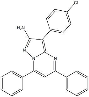 2-Amino-3-(4-chlorophenyl)-5,7-diphenylpyrazolo[1,5-a]pyrimidine,,结构式