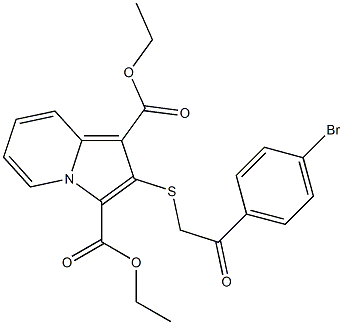 2-[2-(4-Bromophenyl)-2-oxoethylthio]indolizine-1,3-dicarboxylic acid diethyl ester,,结构式