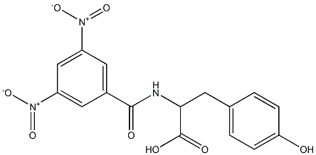 2-[(3,5-ジニトロベンゾイル)アミノ]-3-(4-ヒドロキシフェニル)プロパン酸 化学構造式