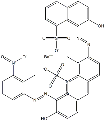 Bis[1-[(2-methyl-3-nitrophenyl)azo]-2-hydroxy-8-naphthalenesulfonic acid]barium salt Struktur