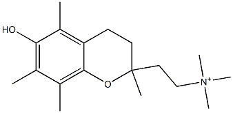 2-[(3,4-Dihydro-6-hydroxy-2,5,7,8-tetramethyl-2H-1-benzopyran)-2-yl]-N,N,N-trimethylethanaminium 结构式