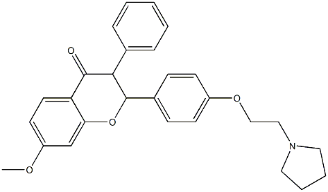 2,3-Dihydro-2-[4-[2-(pyrrolidin-1-yl)ethyloxy]phenyl]-3-phenyl-7-methoxy-4H-1-benzopyran-4-one