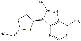 8-Amino-2',3'-dideoxyadenosine 结构式