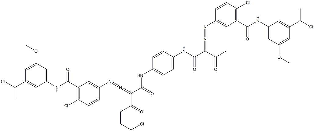 3,3'-[2-(2-Chloroethyl)-1,4-phenylenebis[iminocarbonyl(acetylmethylene)azo]]bis[N-[3-(1-chloroethyl)-5-methoxyphenyl]-6-chlorobenzamide]