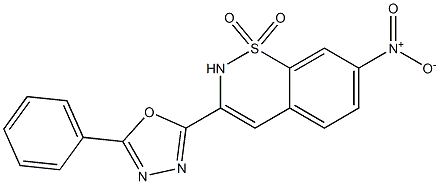 3-(5-Phenyl-1,3,4-oxadiazol-2-yl)-7-nitro-2H-1,2-benzothiazine 1,1-dioxide Structure