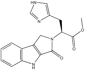 (2S)-3-(4-イミダゾリル)-2-[(1,2,3,4-テトラヒドロ-3-オキソピロロ[3,4-b]インドール)-2-イル]プロピオン酸メチル 化学構造式