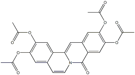 2,3,10,11-Tetraacetoxy-8H-dibenzo[a,g]quinolizin-8-one Struktur