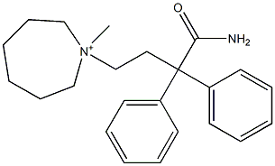 1-(4-Amino-4-oxo-3,3-diphenylbutyl)hexahydro-1-methyl-1H-azepin-1-ium 结构式