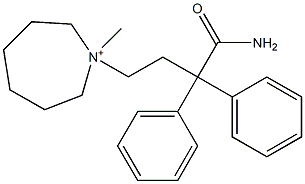 1-(4-Amino-4-oxo-3,3-diphenylbutyl)hexahydro-1-methyl-1H-azepin-1-ium,,结构式