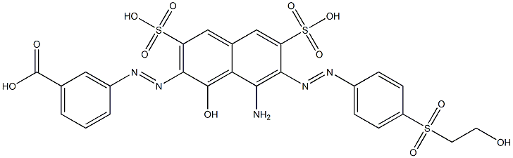 m-[8-Amino-1-hydroxy-7-[p-(2-hydroxyethylsulfonyl)phenylazo]-3,6-disulfo-2-naphtylazo]benzoic acid 结构式