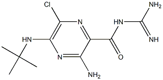 3-Amino-5-[(1,1-dimethylethyl)amino]-6-chloro-N-(aminoiminomethyl)-2-pyrazinecarboxamide,,结构式