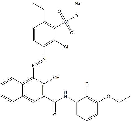 2-Chloro-6-ethyl-3-[[3-[[(2-chloro-3-ethoxyphenyl)amino]carbonyl]-2-hydroxy-1-naphtyl]azo]benzenesulfonic acid sodium salt|