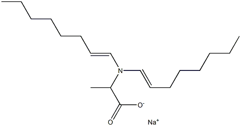 2-[Di(1-octenyl)amino]propanoic acid sodium salt Structure