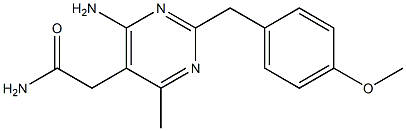 6-Amino-2-(4-methoxybenzyl)-4-methyl-5-pyrimidineacetamide,,结构式