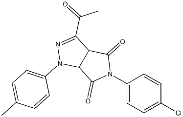 1,3a,4,5,6,6a-Hexahydro-3-acetyl-4,6-dioxo-5-(4-chlorophenyl)-1-(4-methylphenyl)pyrrolo[3,4-c]pyrazole Structure