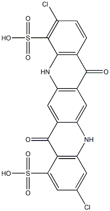 3,10-Dichloro-5,7,12,14-tetrahydro-7,14-dioxoquino[2,3-b]acridine-1,11-disulfonic acid 结构式